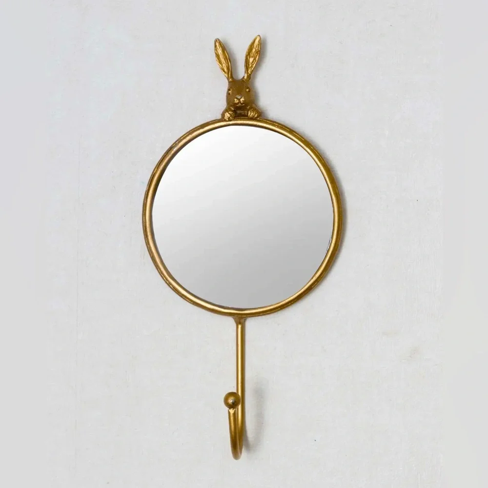 SET of 2 Bunny Mirror Wall Hooks